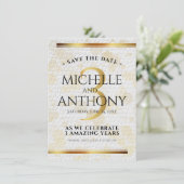 Save The Date Élégant 3ème anniversaire de Mariage en cuir (Debout devant)