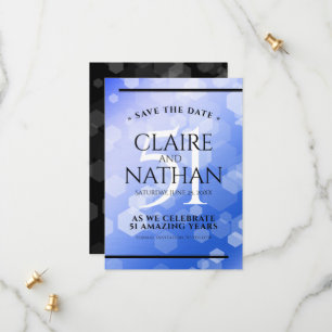 Save The Date Élégant 51e anniversaire de Mariage Sapphire