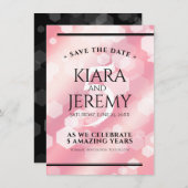 Save The Date Élégant 5ème anniversaire Mariage de quartz Rose (Devant / Derrière)