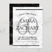 Save The Date Élégant 60e anniversaire de Mariage de diamant (Devant / Derrière)