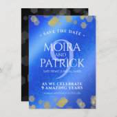Save The Date Élégant 9e anniversaire Mariage Lapis Lazuli (Devant / Derrière)