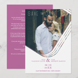 Save The Date Élégant Abstrait Photo Mariage sophistiqué