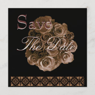 Save The Date Élégant ANTIQUE OR Rose Mariage Enregistrer Date I