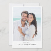 Save The Date Elégant aquarelle bleu Hydrangea Mariage PHOTO (Dos)