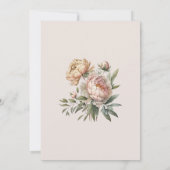 Save The Date Elégant Aquarelle Blush Peonies rose Mariage (Dos)