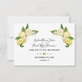 Save The Date Élégant Aquarelle Citron Mariage Tropical Script (Dos)