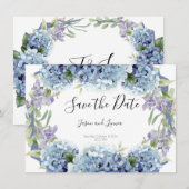 Save The Date Élégant Aquarelle de Fleurs de Ne Pas Oublier (Devant / Derrière)