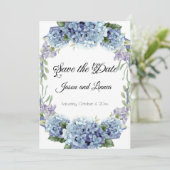 Save The Date Élégant Aquarelle de Fleurs de Ne Pas Oublier (Debout devant)