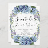 Save The Date Élégant Aquarelle de Fleurs de Ne Pas Oublier (Devant / Derrière)
