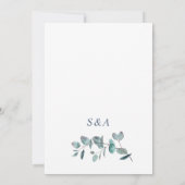 Save The Date Elégant Aquarelle Eucalyptus Mariage Floral (Dos)