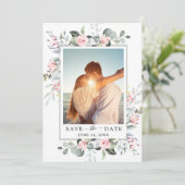 Save The Date Elégant Aquarelle Eucalyptus Mariage PHOTO Enregis (Debout devant)