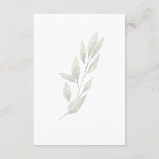 Save The Date Elégant Aquarelle Simple Verdure Moderne (Dos)