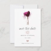 Save The Date Elégant Aquarelle Tulip Flower Mariage Coeur (Devant)