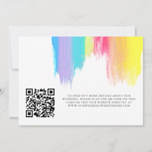 Save The Date Elégant arc-en-ciel LGBTQ Fiançailles photo QR Cod (Dos)
