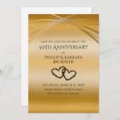 Save The Date Elégant Arc Golden 50e anniversaire Enregistrer la (Devant / Derrière)