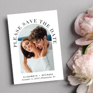 Save The Date Elégant Arc Photo Code QR