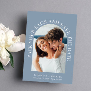 Save The Date Elégant Arc Photo Destination Mariage