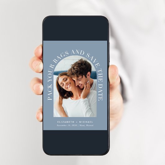 Save The Date Elégant Arc Photo Destination Mariage