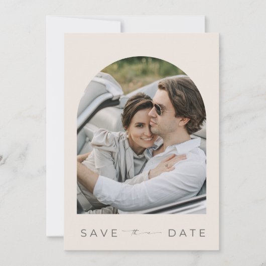 Save The Date Elégant Arc Photo Mariage moderne (Devant)