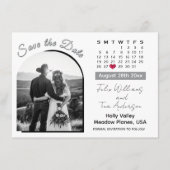 Save The Date Elegant Arch Photo Black / White Wedding Calendar (Devant)
