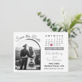 Save The Date Elegant Arch Photo Black / White Wedding Calendar (Debout devant)