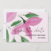 Save The Date Élégant Art Fleur sauvage d'aquarelle romantique (Devant)