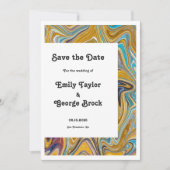 Save The Date Élégant Artiste Abstrait Peinture Mariage d'art (Devant)