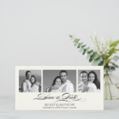 Save The Date Élégant B&W Photo Collage Mariage Enregistrer la d (Debout devant)