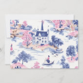 Save The Date Elégant Baroque Bleu Jardin Français Floral Mariag (Dos)