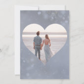 Save The Date Élégant Baroque Floral Mariage Colonne Bleue (Dos)