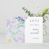 Save The Date Elégant Beau Boho Lilac Mariage Floral (Debout devant)
