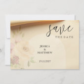 Save The Date Elégant Beau Boho Peach Blush Floral Mariage (Devant)