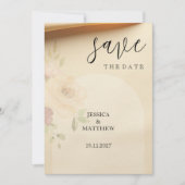 Save The Date Elégant Beau Boho Peach Blush Floral Mariage (Devant)