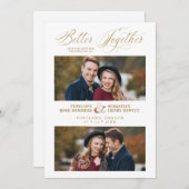 Save The Date Elegant Better Together Quote 2 Photos Wedding (Devant / Derrière)