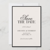 Save The Date Elegant Black and Ivory Old Money Wedding (Devant)