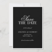 Save The Date Elegant Black and White Classic Old Money Wedding (Devant)