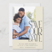 Save The Date Elegant Black Cream Modern Typography 3 Photos (Devant)