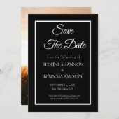 Save The Date Elegant Black Typography (Devant / Derrière)