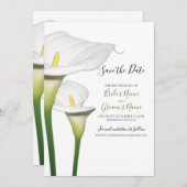 Save The Date Elégant Blanc Calla Lys Mariage Enregistrer La Dat (Devant / Derrière)