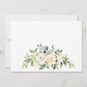 Save The Date Elégant blanc ivoire Roses verdure Mariage PHOTO (Dos)