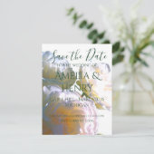 Save The Date Elégant blanc pêche orange roses (Debout devant)