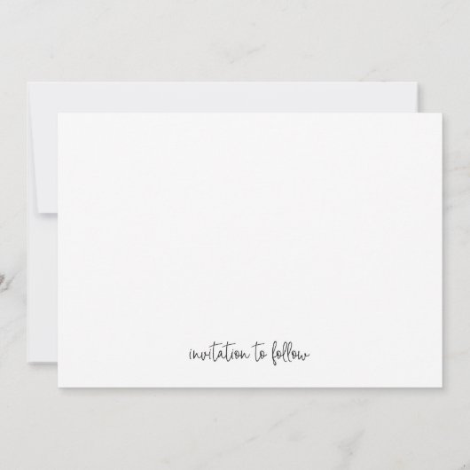 Save The Date Élégant Blanc Script Simple Photo Mariage moderne (Dos)