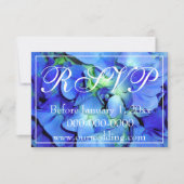 Save The Date Elégant bleu floral rose bleu hydrangeas RSVP (Devant)