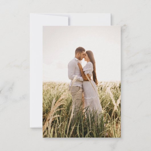 Save The Date Élégant bleu Hydrangea Flore blanche Mariage photo (Dos)