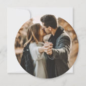 Save The Date Elégant bleu marine et Mariage d'or photo (Dos)