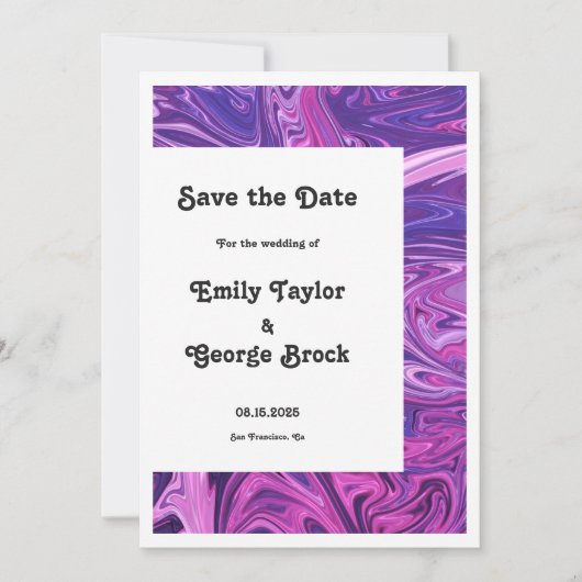 Save The Date Élégant bleu moderne Galaxy Mariage d'art Abstrait (Devant)