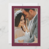 Save The Date Elegant Blood Red & Silver Script Photo Wedding (Dos)