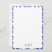 Save The Date Elegant Blue Damask  (Dos)