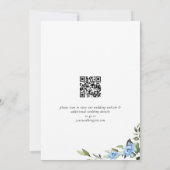 Save The Date Elégant Blue Hydrangea Mariage QR code Photo (Dos)
