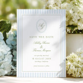 Save The Date Elegant Blue & Sage Wedding 